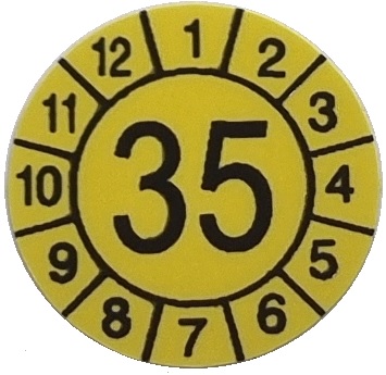 Samolepící kalibrační štítek r. 35, průměr 12 mm